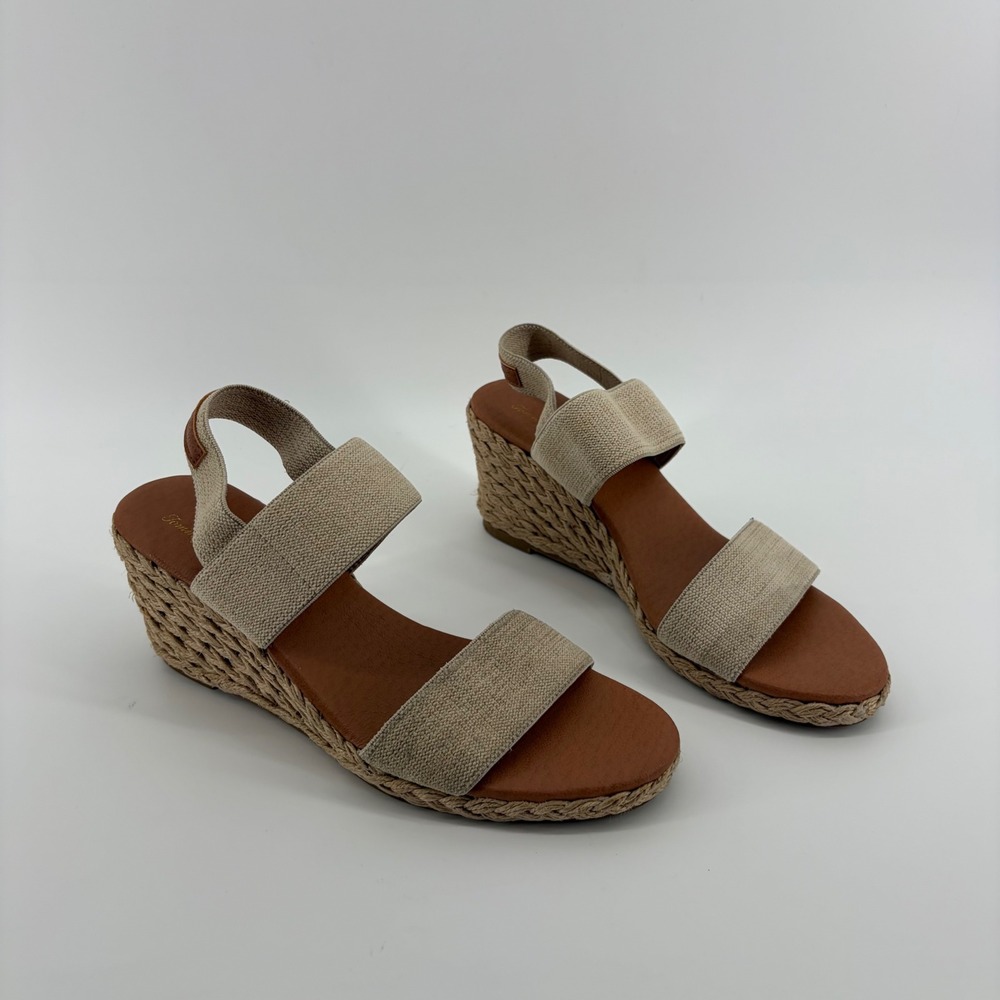 Tommy‎ Bahama Sakura Espadrille Wedge Beige Womens 8.5 M Jute Sandals